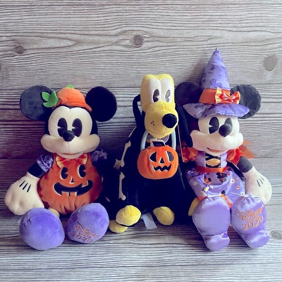 Disney Other - NWT Disney Halloween COMPLETE SET Mickey Minnie Pluto Plush Stuffed Animals